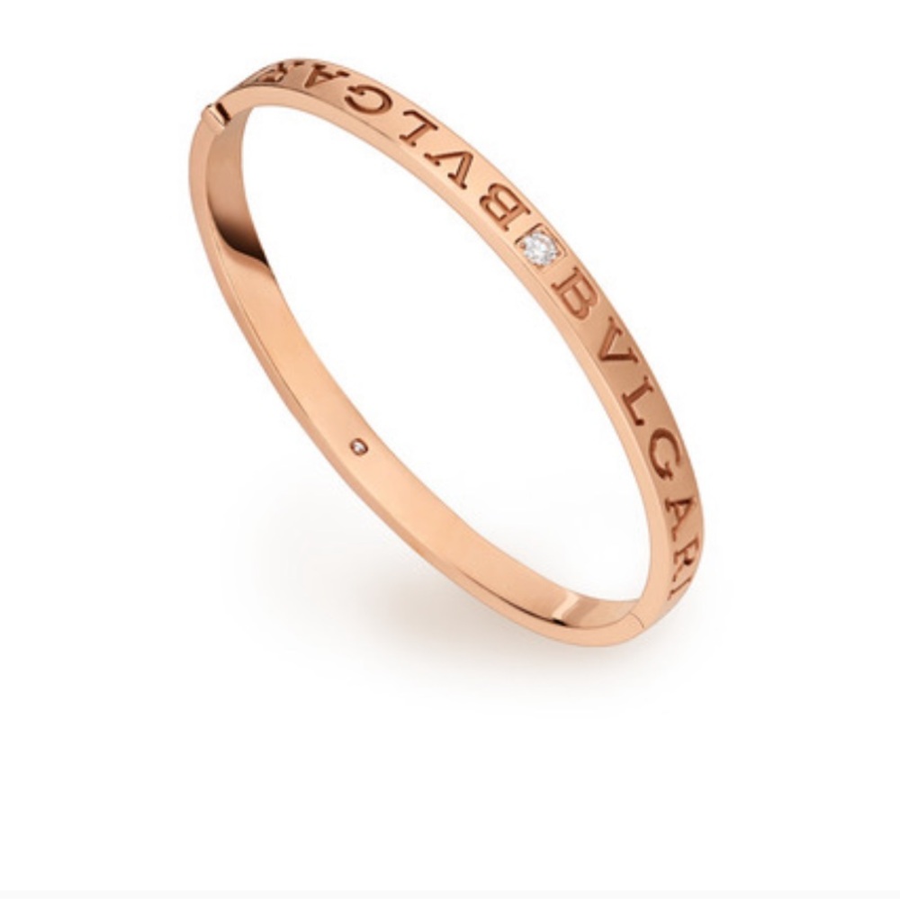 BVLGARI bulgari logo double bangle bracelet sz small rose gold Bracelet B.zero1